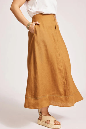 Eb & Ive Miramar Maxi Skirt Caramel