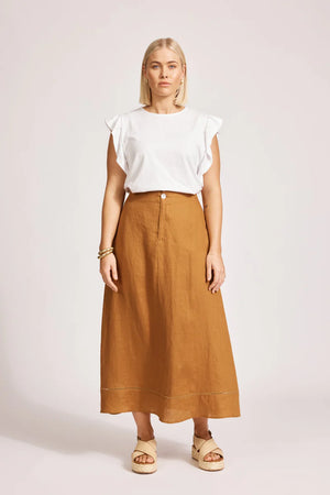 Eb & Ive Miramar Maxi Skirt Caramel