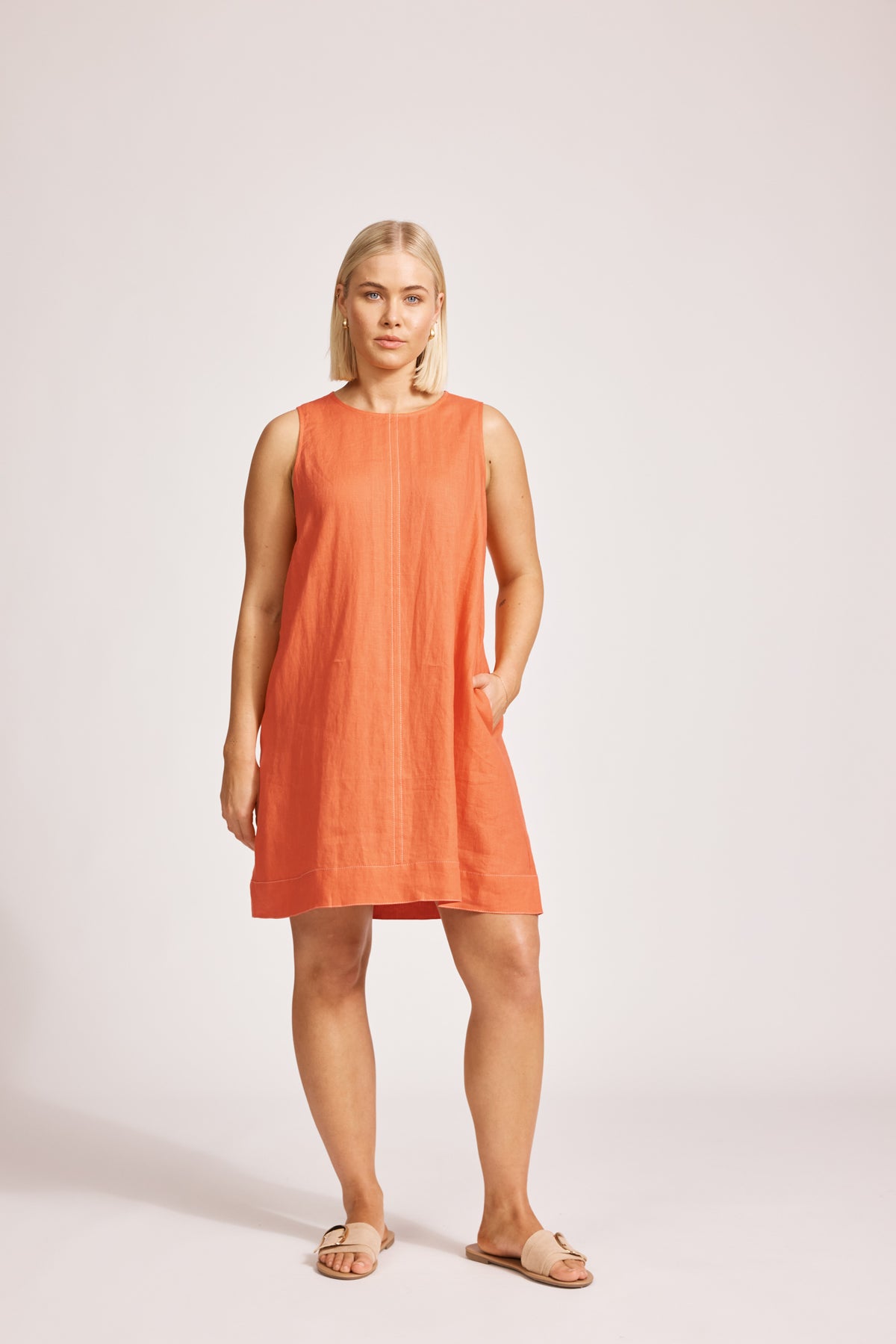 Eb & Ive Miramar Tank Dress Coral