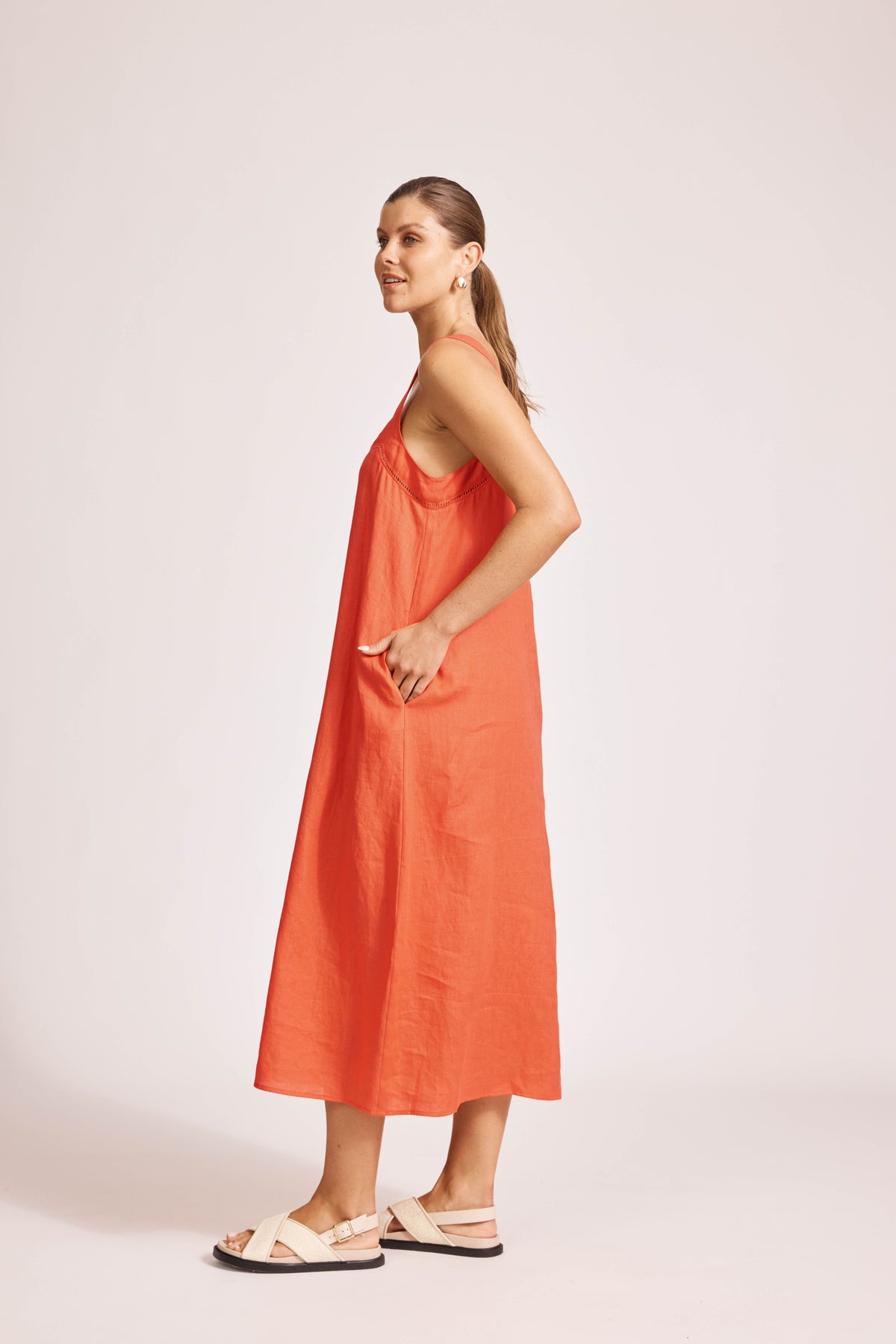 Eb & Ive Miramar Tank Maxi Dress Coral