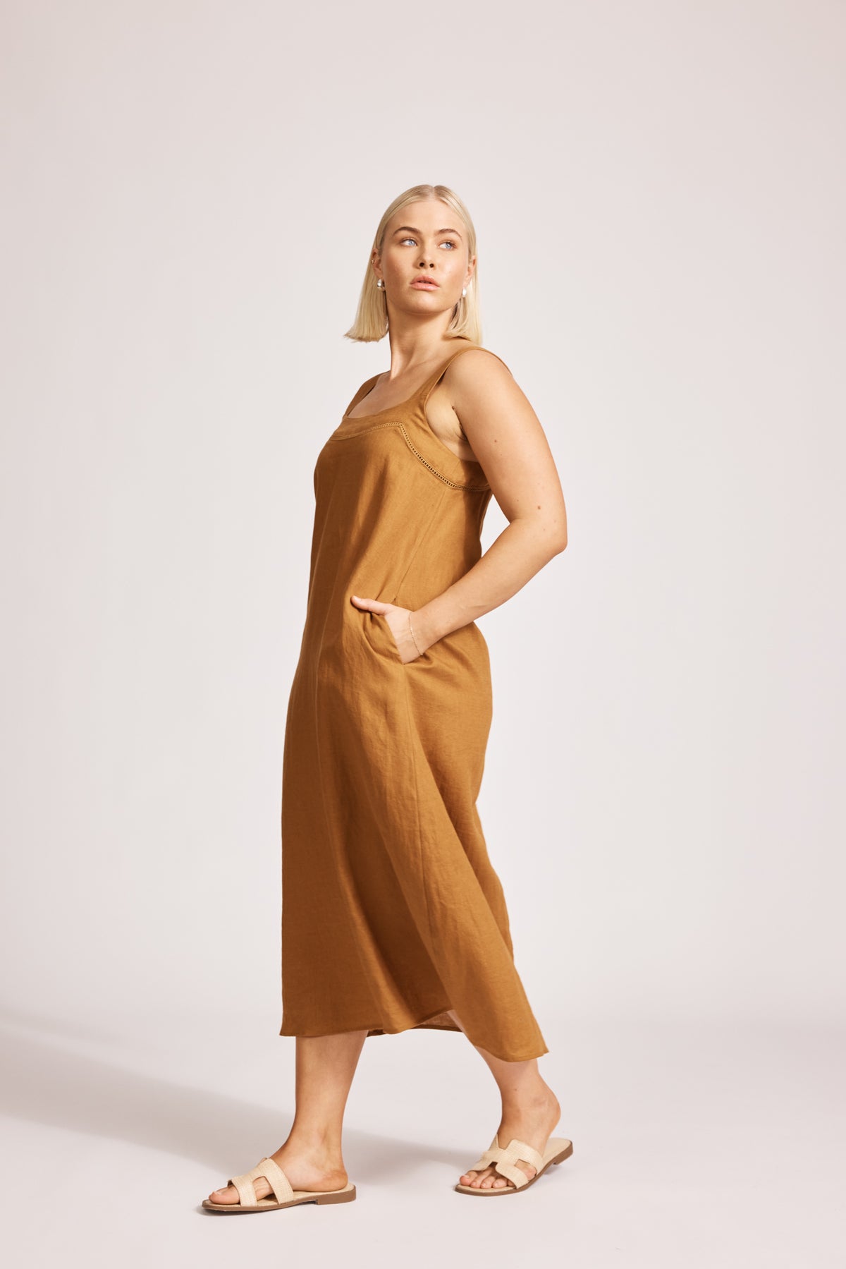 Eb & Ive Miramar Tank Maxi Dress Caramel