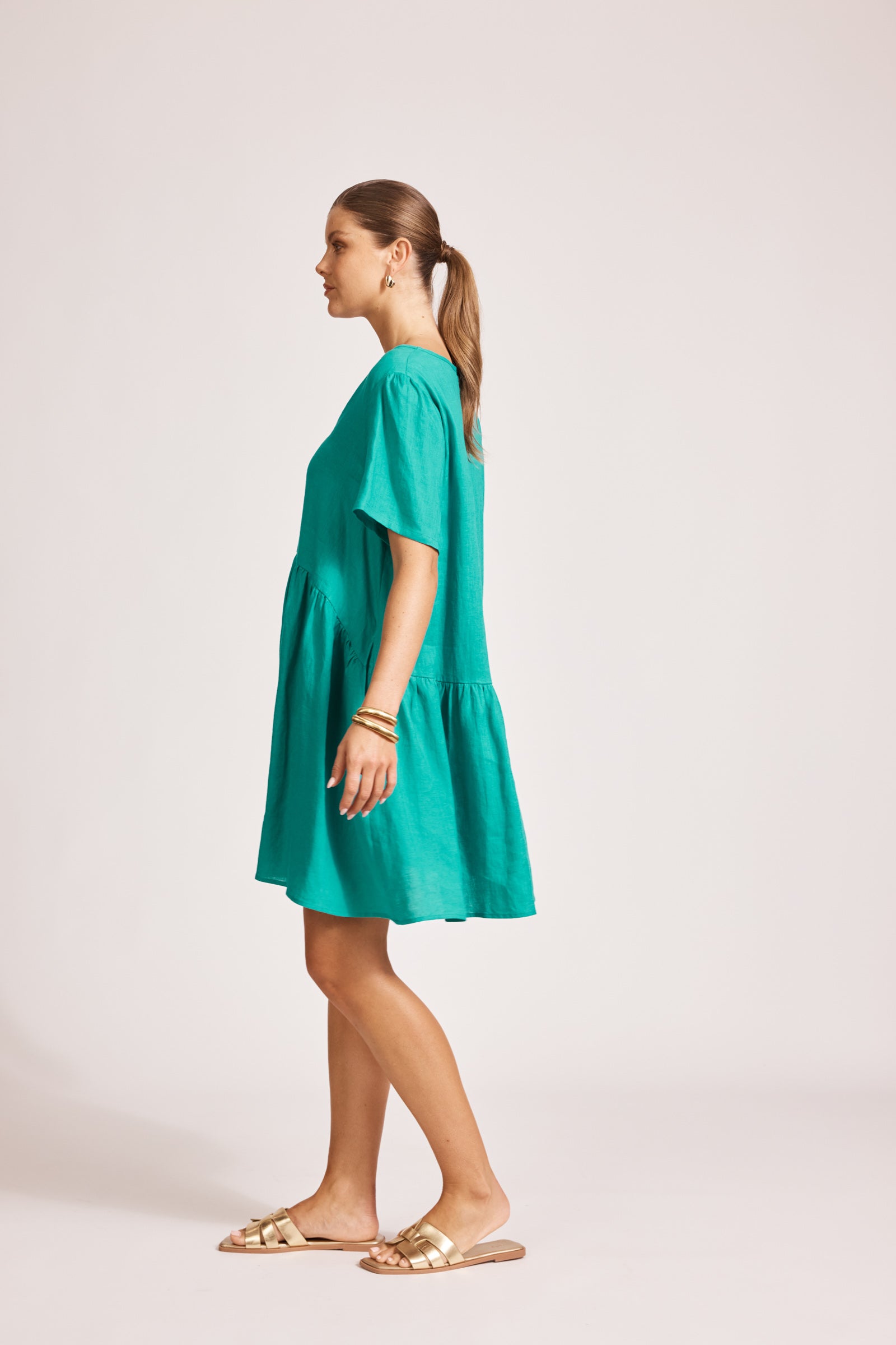 Eb & Ive Miramar Midi Dress Lagoon