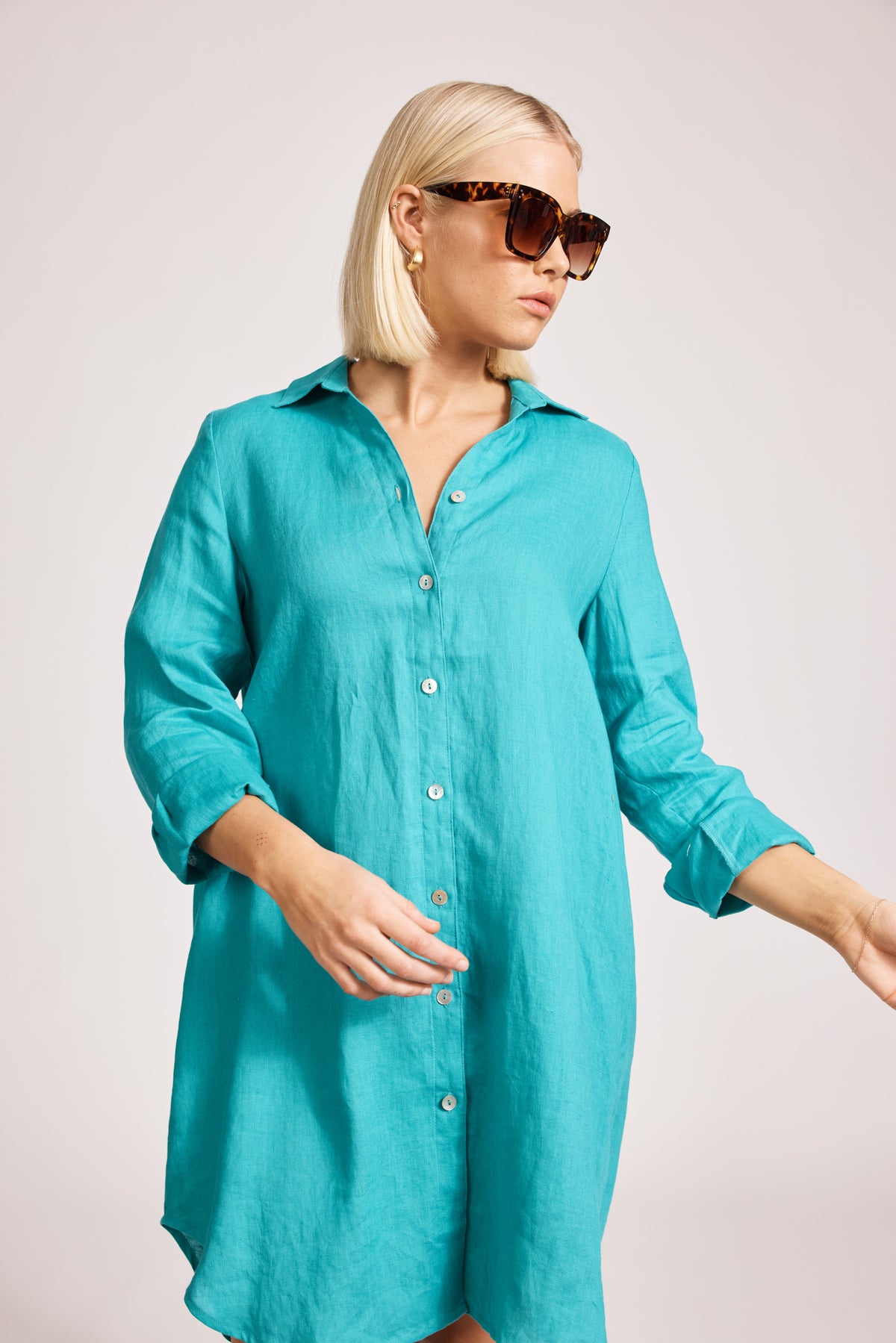 Eb & Ive Miramar Shirt Dress Lagoon
