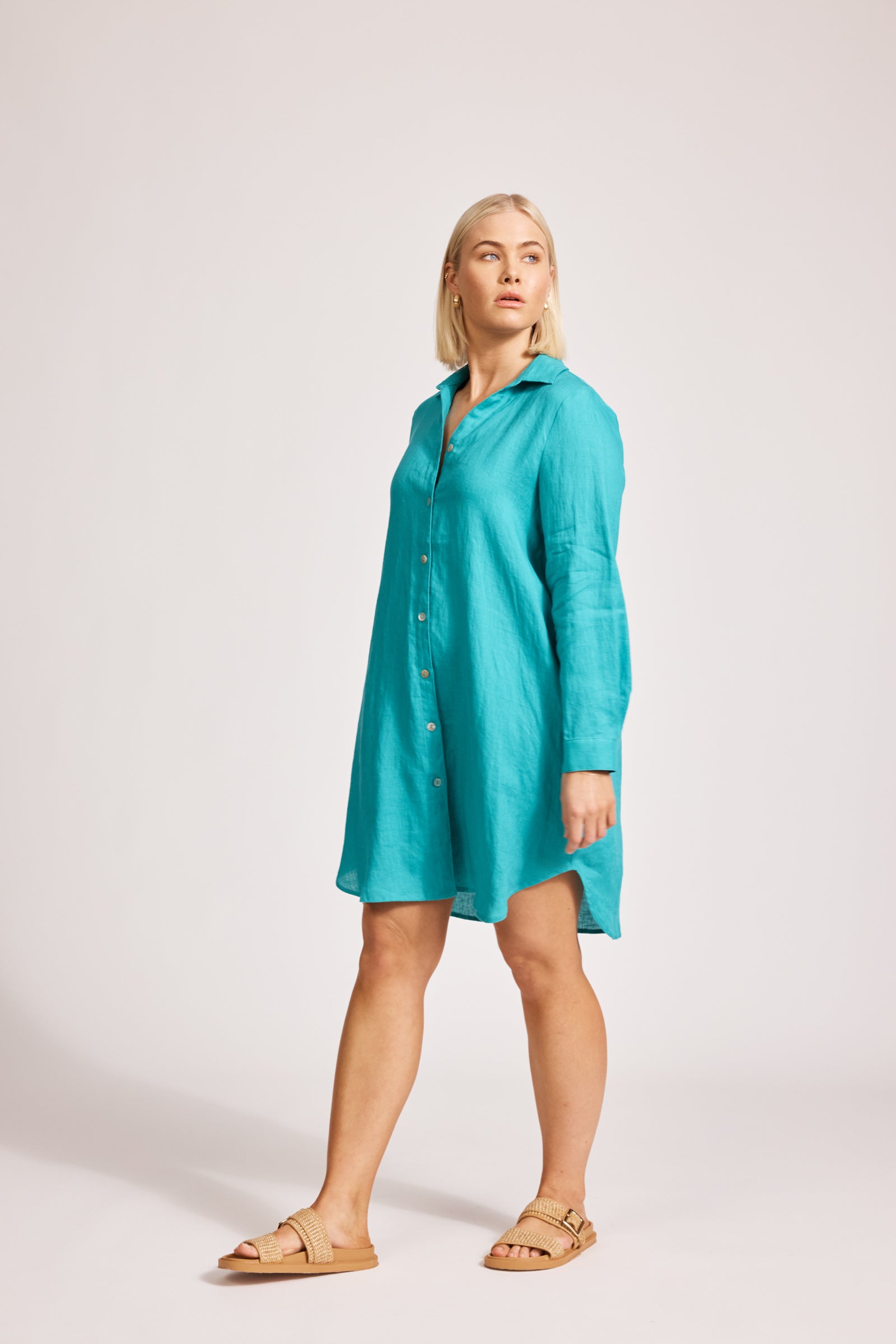 Eb & Ive Miramar Shirt Dress Lagoon