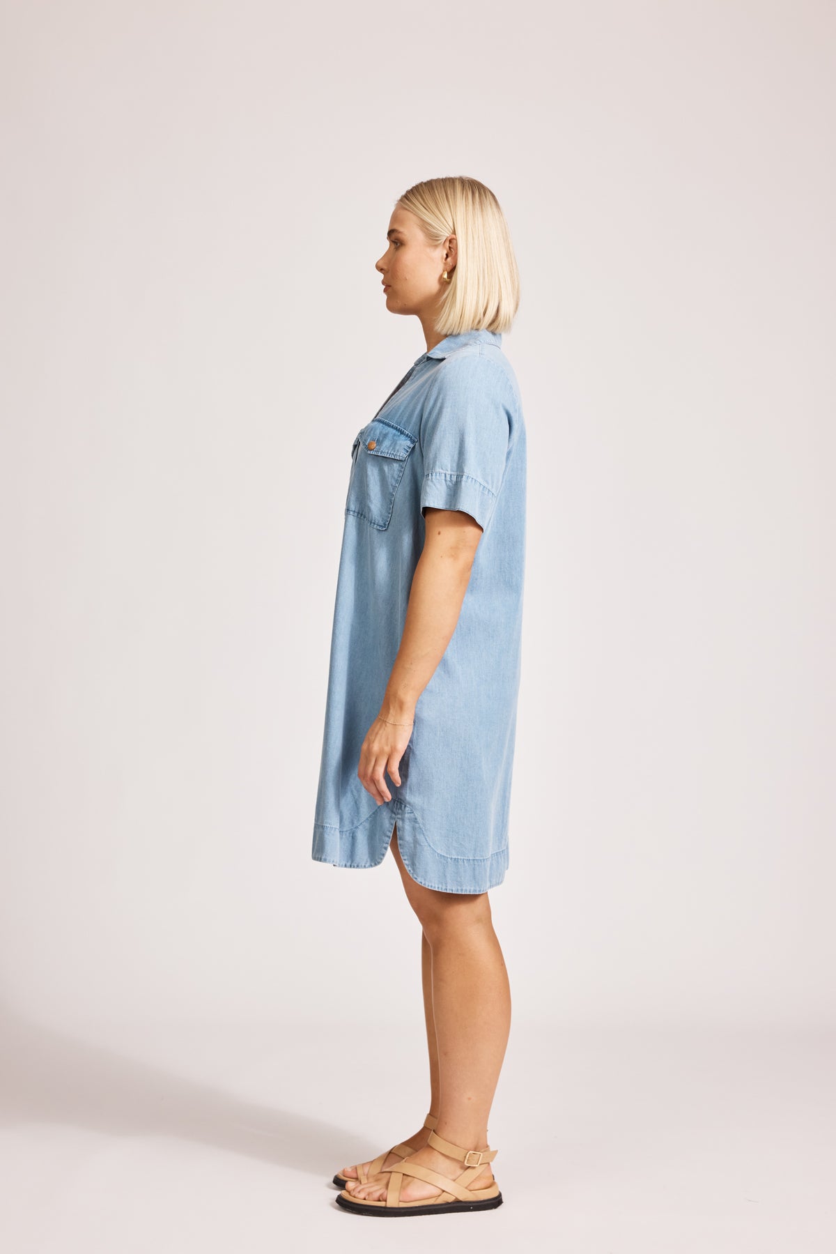 Eb & Ive Melenia Denim Shirt Dress Denim