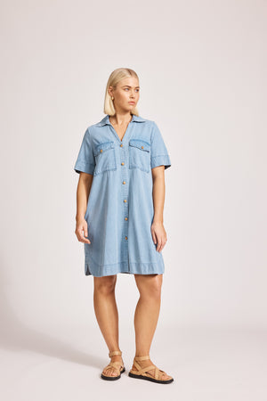Eb & Ive Melenia Denim Shirt Dress Denim
