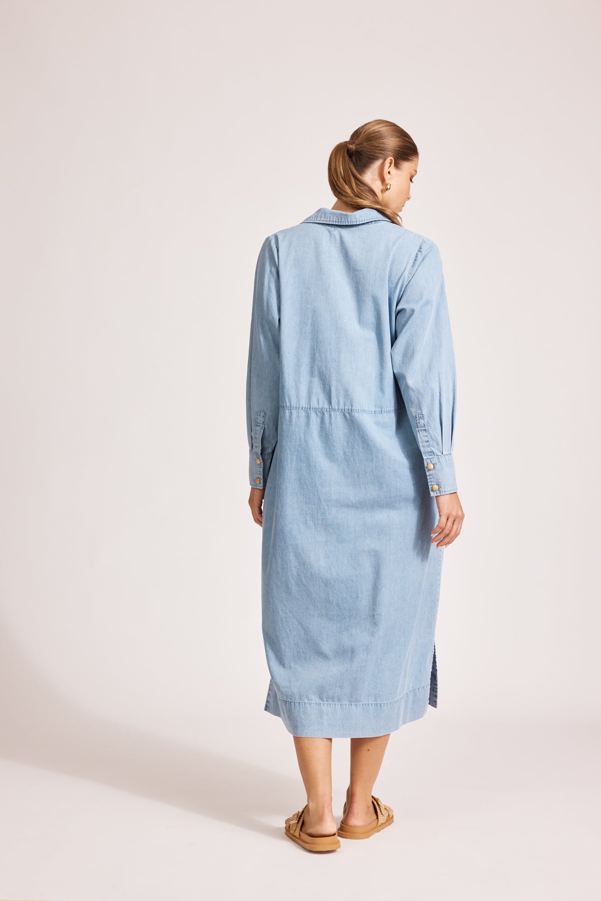 Eb & Ive Melenia Denim Collared Dress Denim