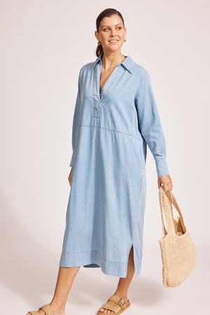 Eb & Ive Melenia Denim Collared Dress Denim