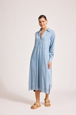 Eb & Ive Melenia Denim Collared Dress Denim