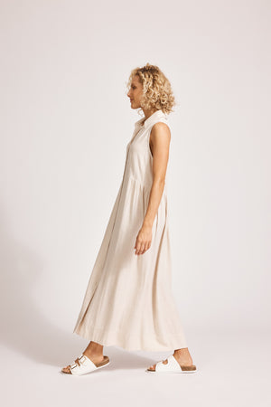 Eb & Ive Alesia Sleeveless Shirt Dress Tusk