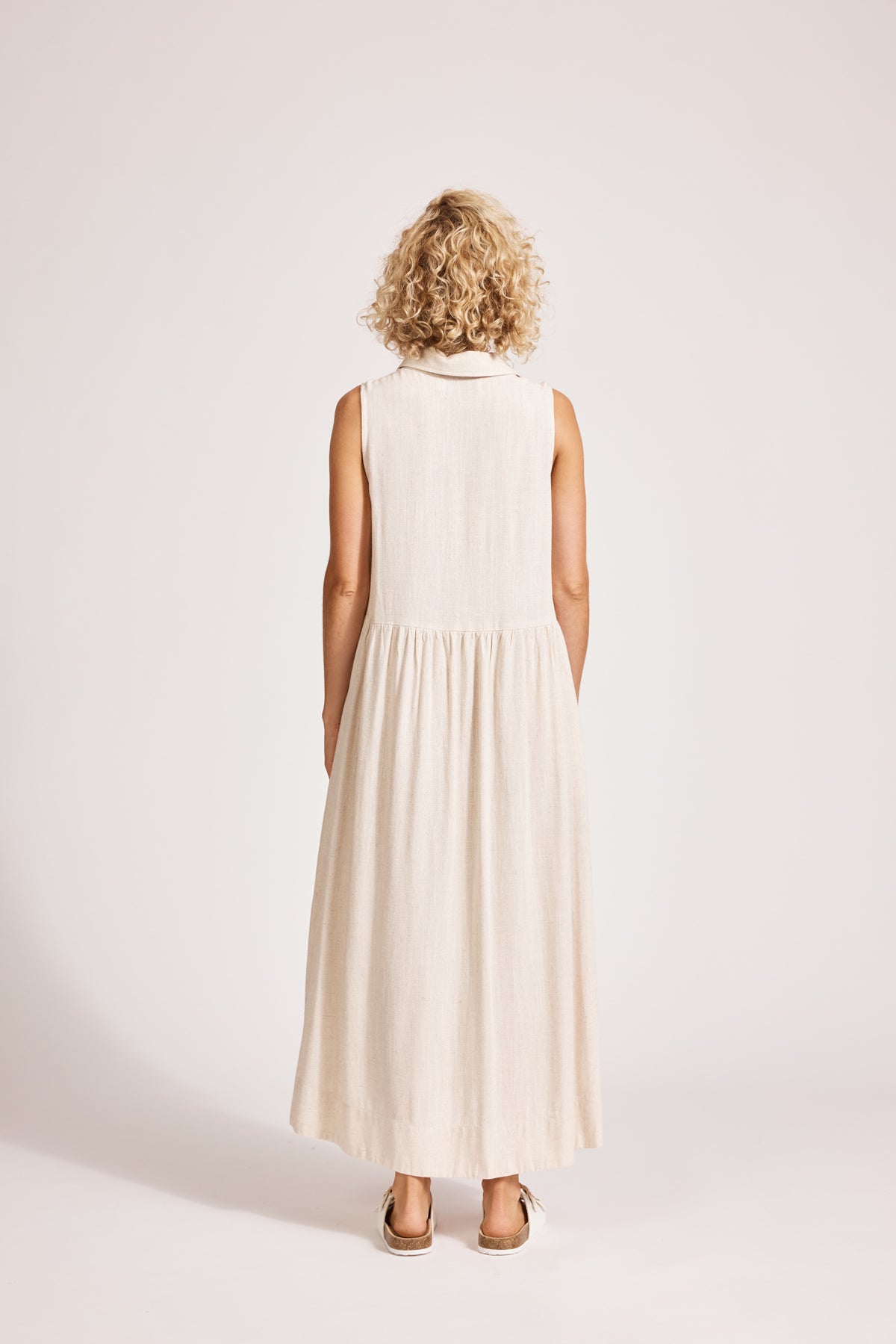 Eb & Ive Alesia Sleeveless Shirt Dress Tusk