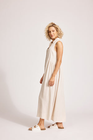 Eb & Ive Alesia Sleeveless Shirt Dress Tusk