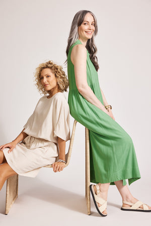 Eb & Ive Alesia Sleeveless Shirt Dress Jade