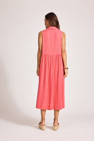 Eb & Ive Alesia Sleeveless Shirt Dress Melon