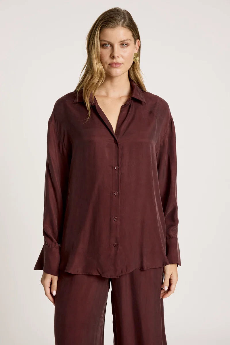 Eb & Ive Calista Shirt Mahogany