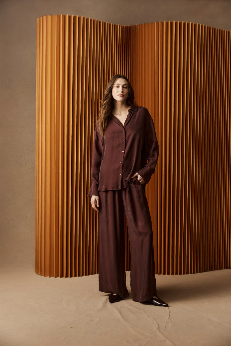 Eb & Ive Calista Shirt Mahogany