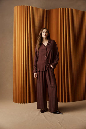 Eb & Ive Calista Shirt Mahogany