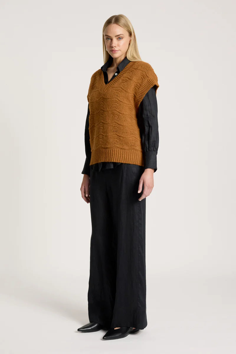 Eb & Ive Orin Knit Vest Caramel