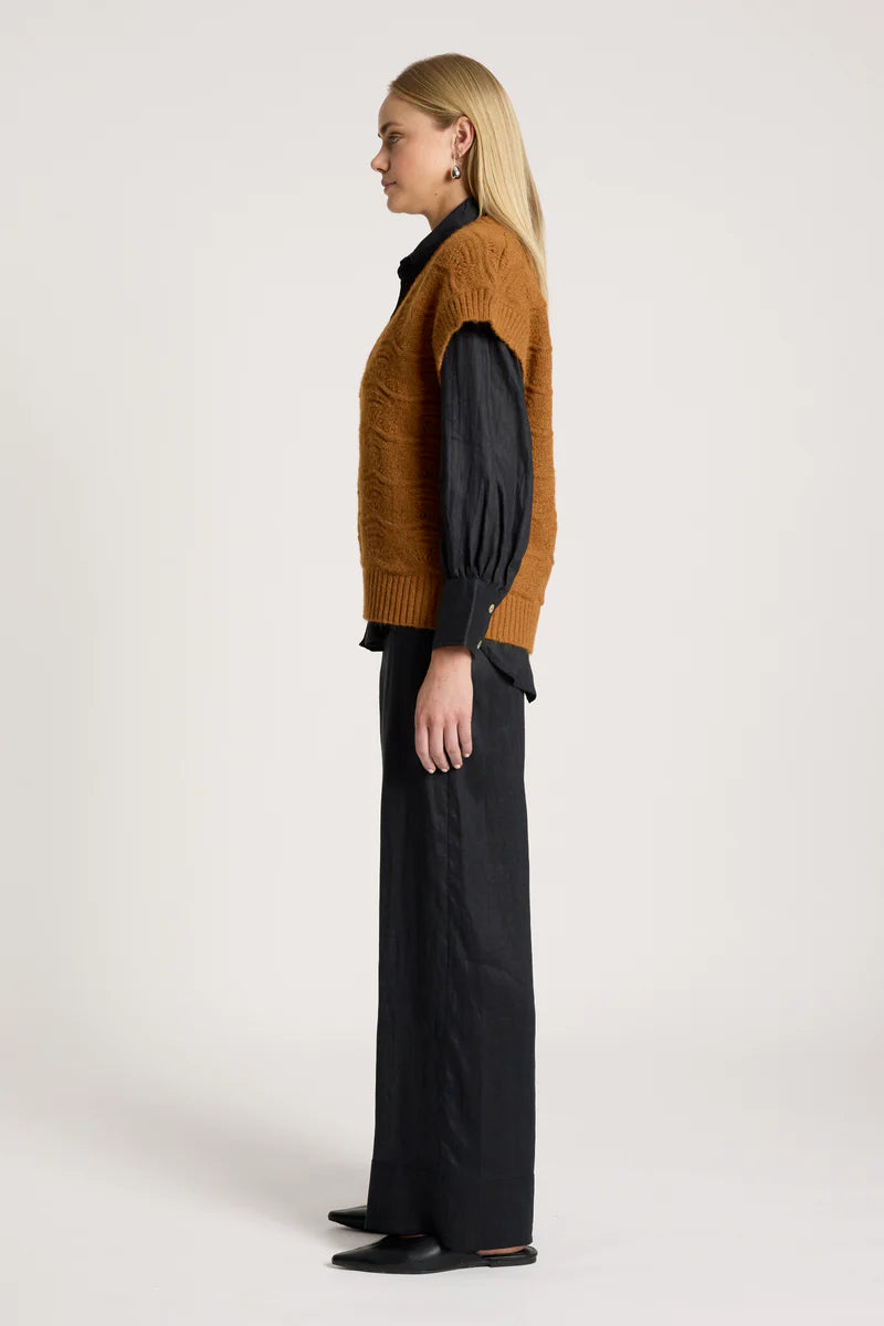 Eb & Ive Orin Knit Vest Caramel