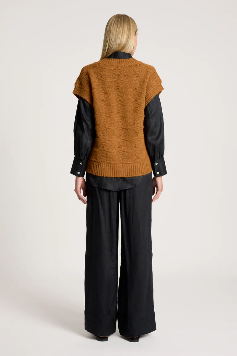 Eb & Ive Orin Knit Vest Caramel
