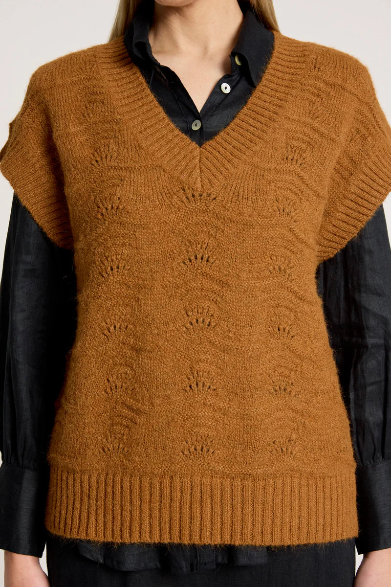 Eb & Ive Orin Knit Vest Caramel