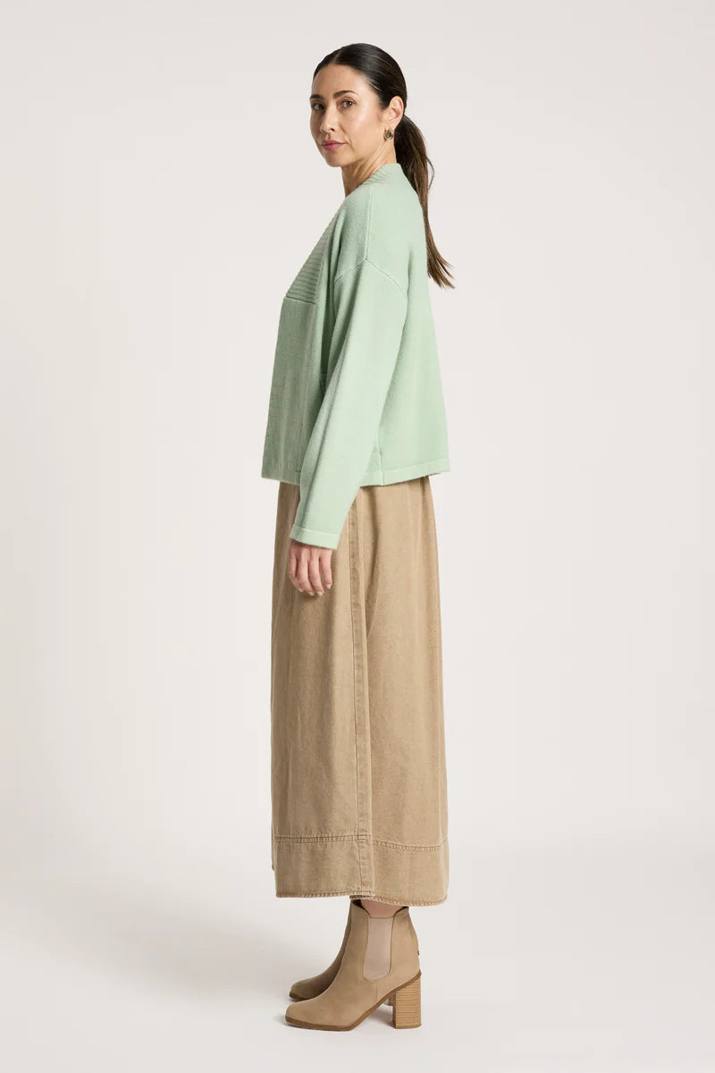 Eb & Ive Samira Crop Cardigan Sage