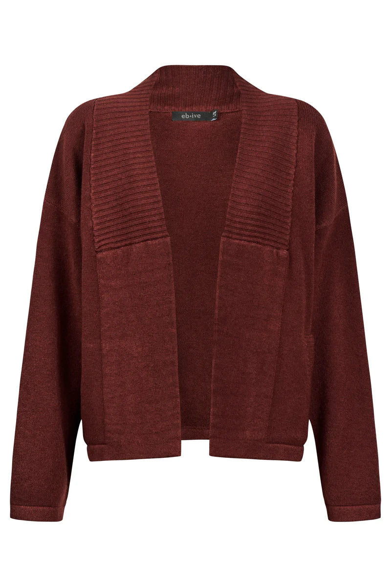 Eb & Ive Samira Crop Cardigan Mahogany