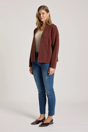 Eb & Ive Samira Crop Cardigan Mahogany