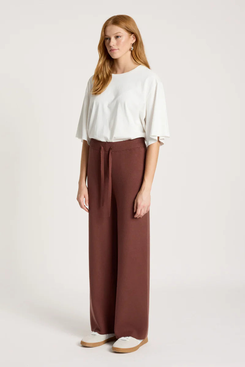 Eb & Ive Samira Knit Pant Mahogany