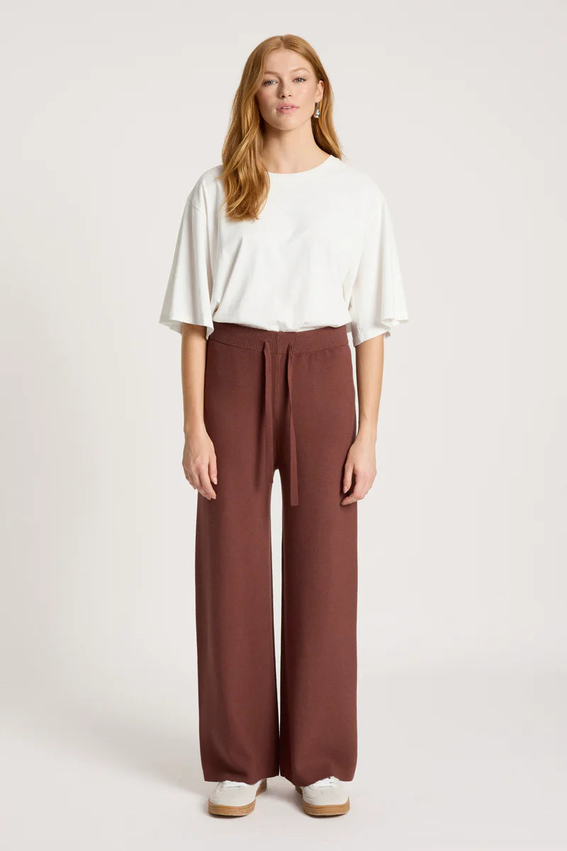 Eb & Ive Samira Knit Pant Mahogany