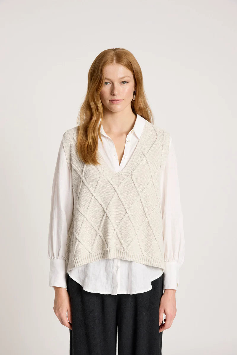 Eb & Ive Liora Knit Vest Bisque