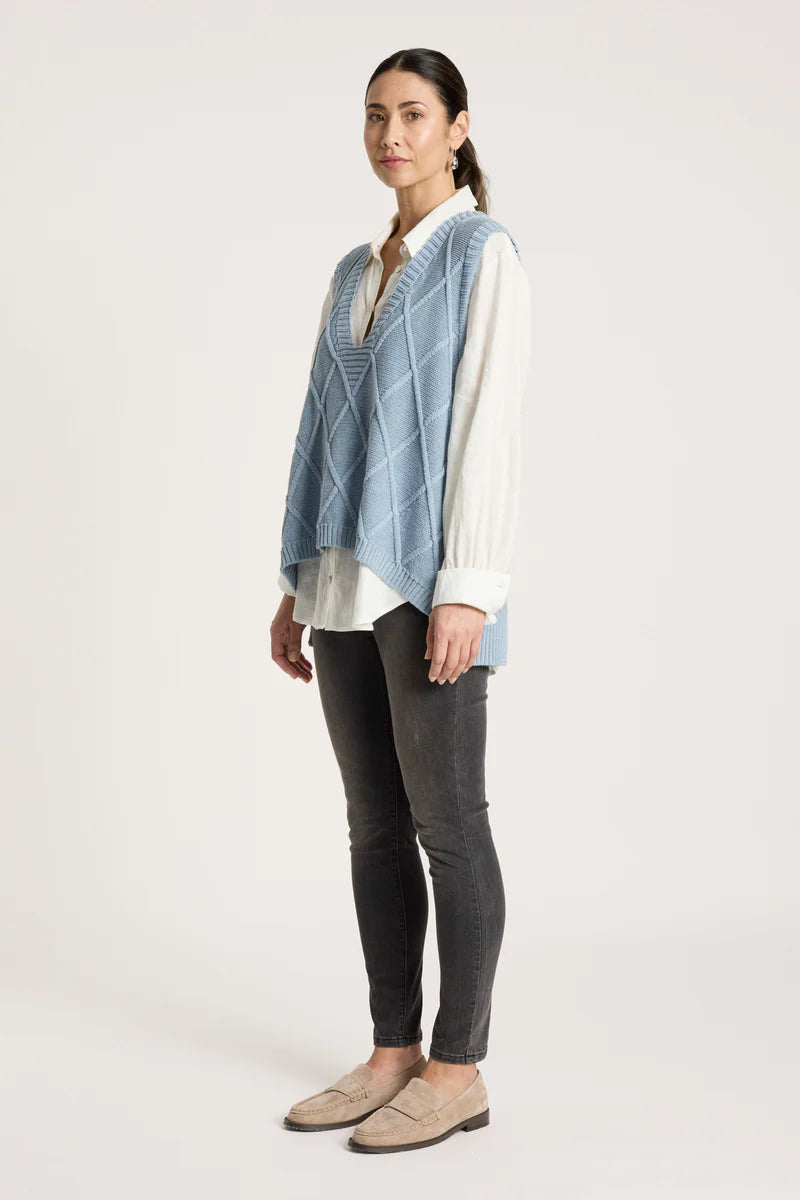 Eb & Ive Liora Knit Vest Lake