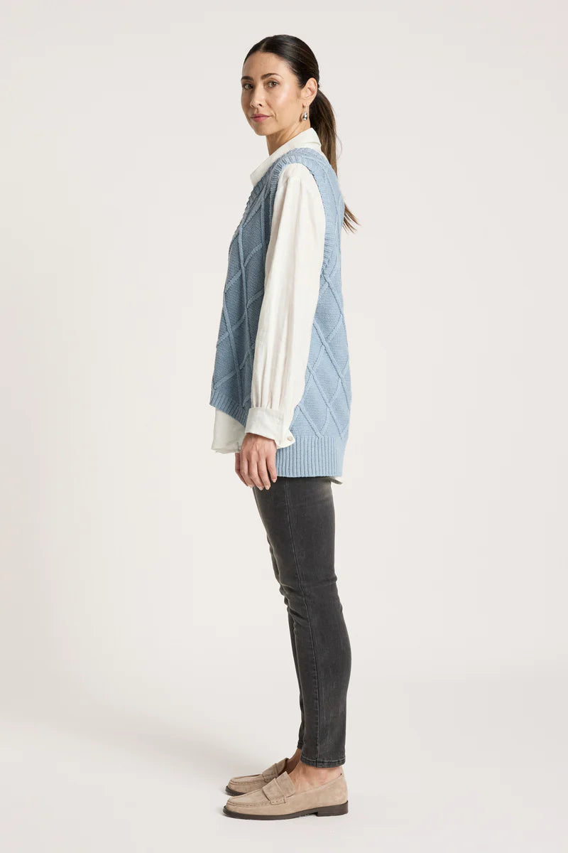 Eb & Ive Liora Knit Vest Lake