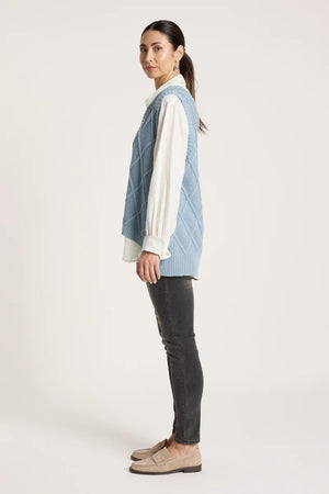 Eb & Ive Liora Knit Vest Lake