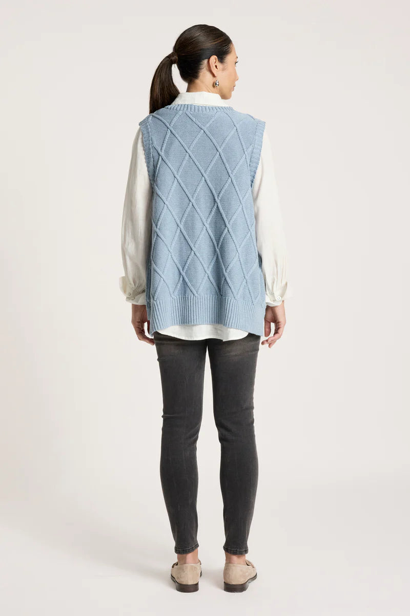 Eb & Ive Liora Knit Vest Lake