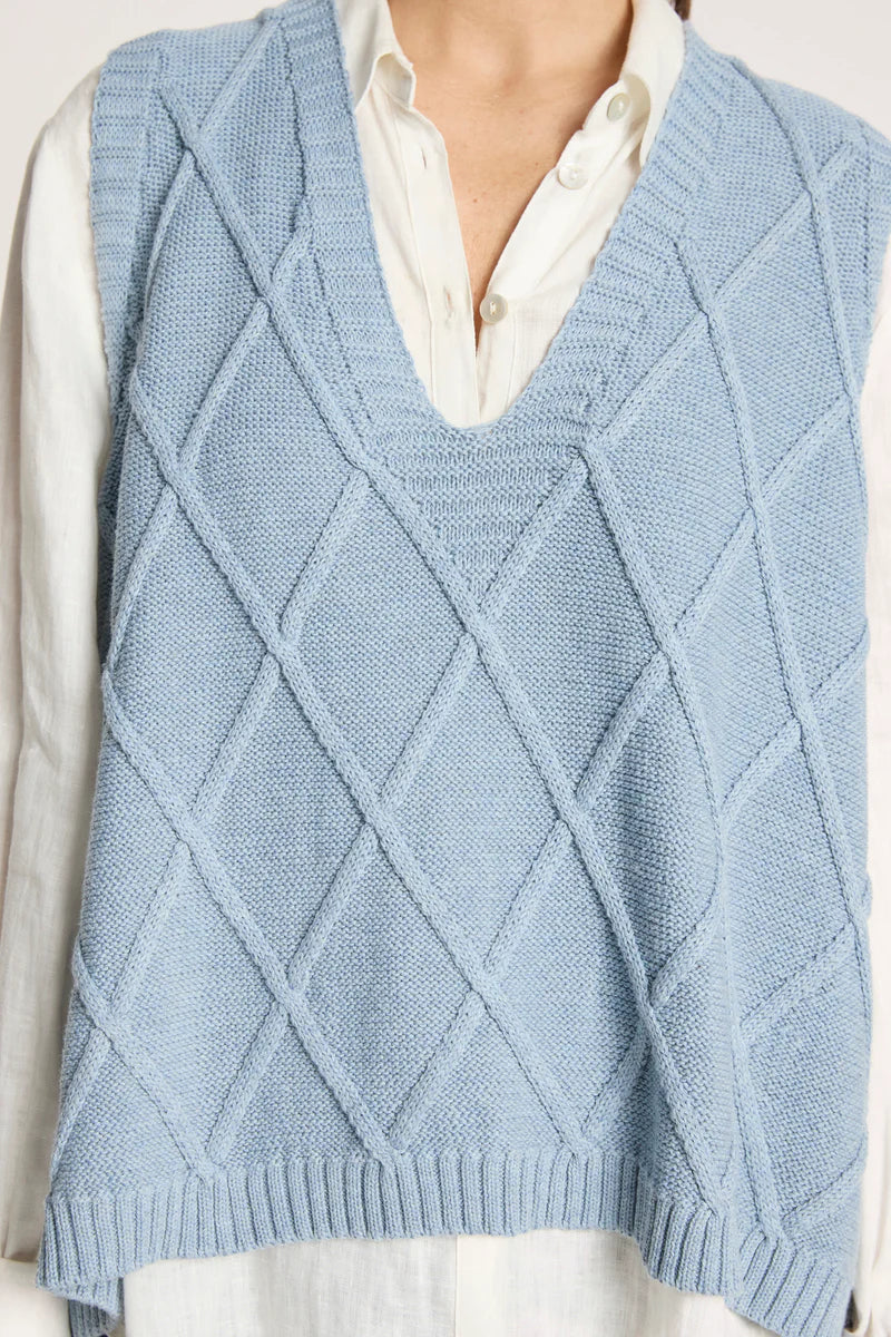 Eb & Ive Liora Knit Vest Lake