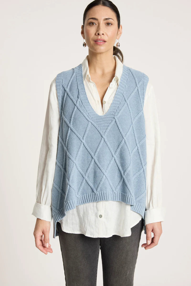Eb & Ive Liora Knit Vest Lake