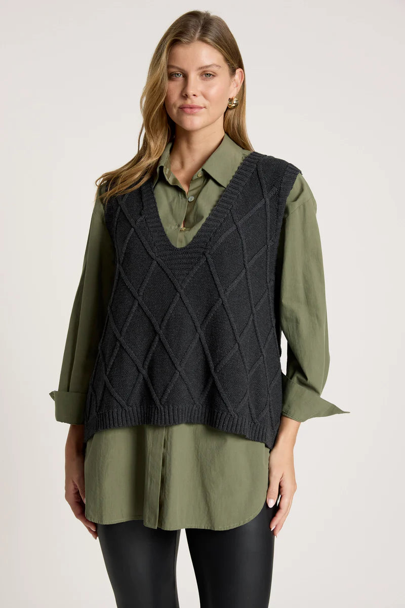 Eb & Ive Liora Knit Vest Char