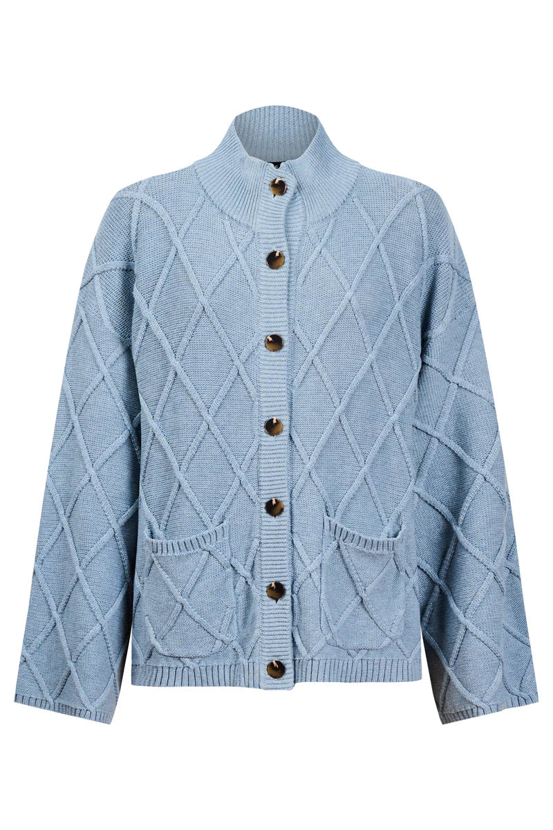 Eb & Ive Liora Crop Cardigan Lake