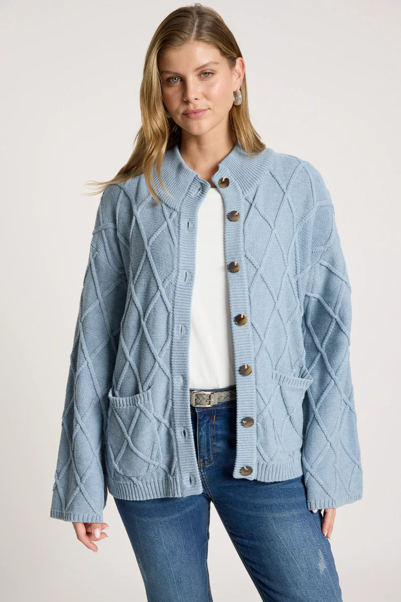 Eb & Ive Liora Crop Cardigan Lake