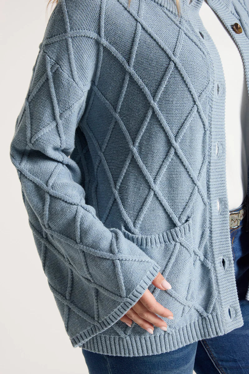 Eb & Ive Liora Crop Cardigan Lake