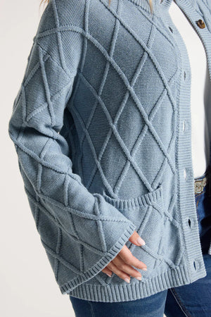 Eb & Ive Liora Crop Cardigan Lake