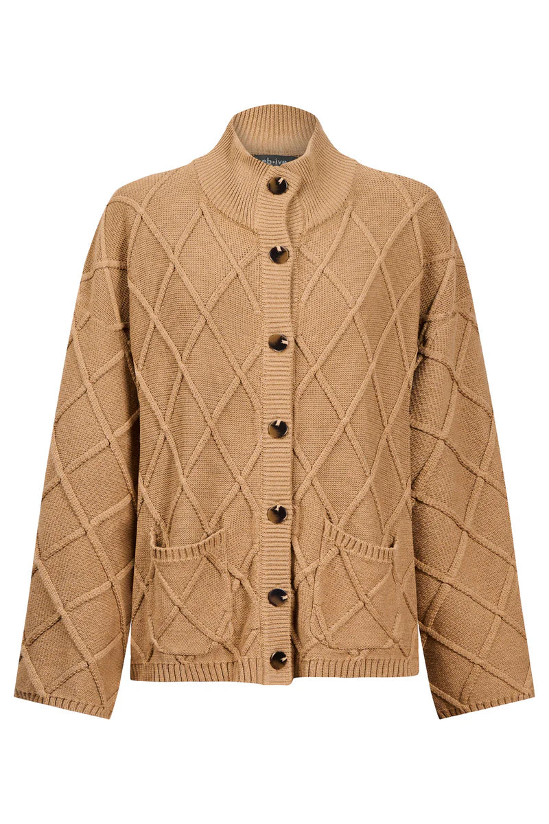 Eb & Ive Liora Crop Cardigan Mocha