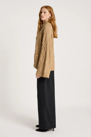 Eb & Ive Liora Crop Cardigan Mocha
