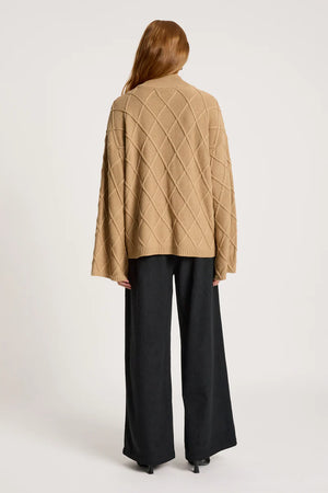 Eb & Ive Liora Crop Cardigan Mocha