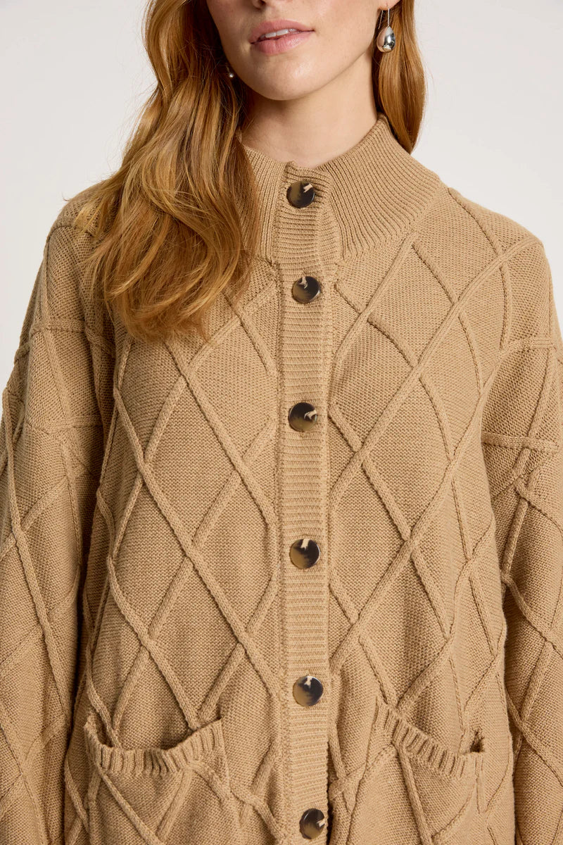 Eb & Ive Liora Crop Cardigan Mocha