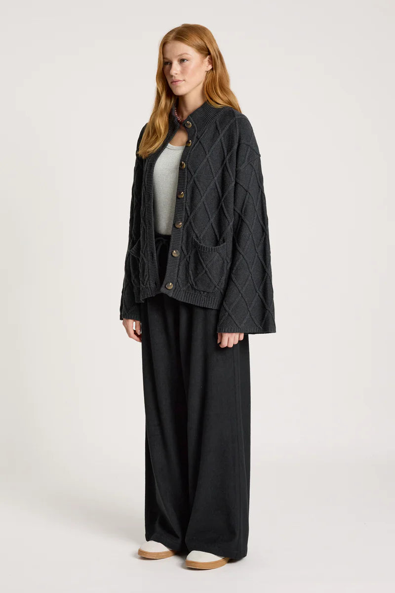 Eb & Ive Liora Crop Cardigan Char