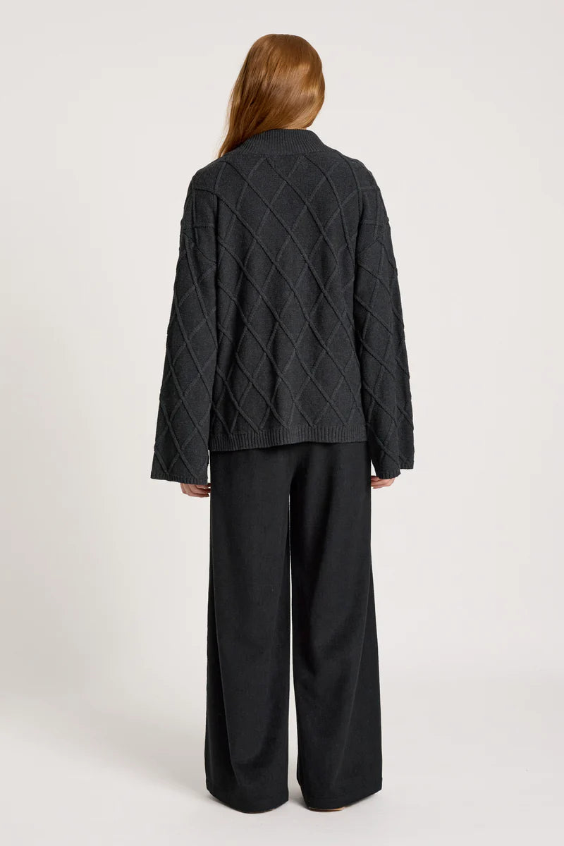 Eb & Ive Liora Crop Cardigan Char
