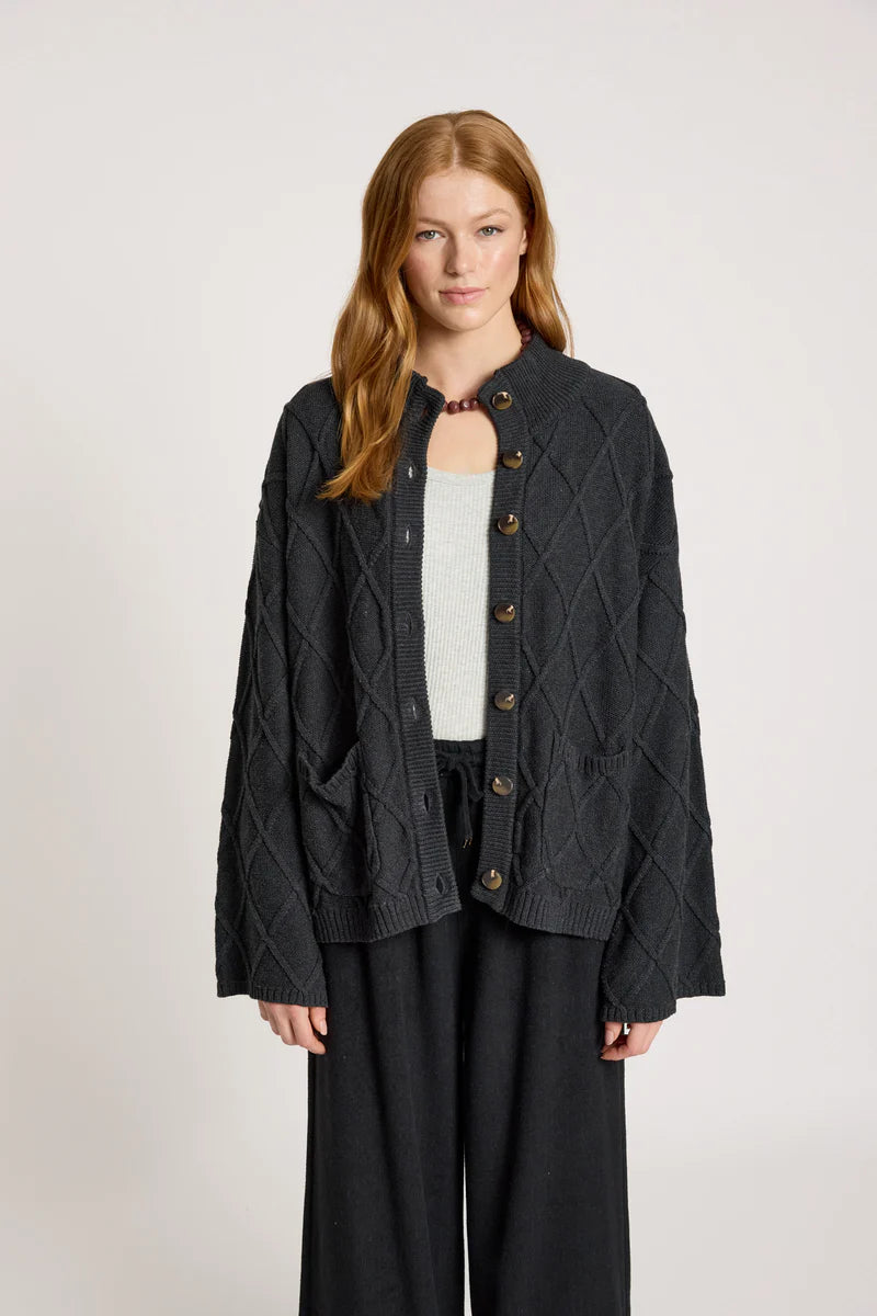 Eb & Ive Liora Crop Cardigan Char