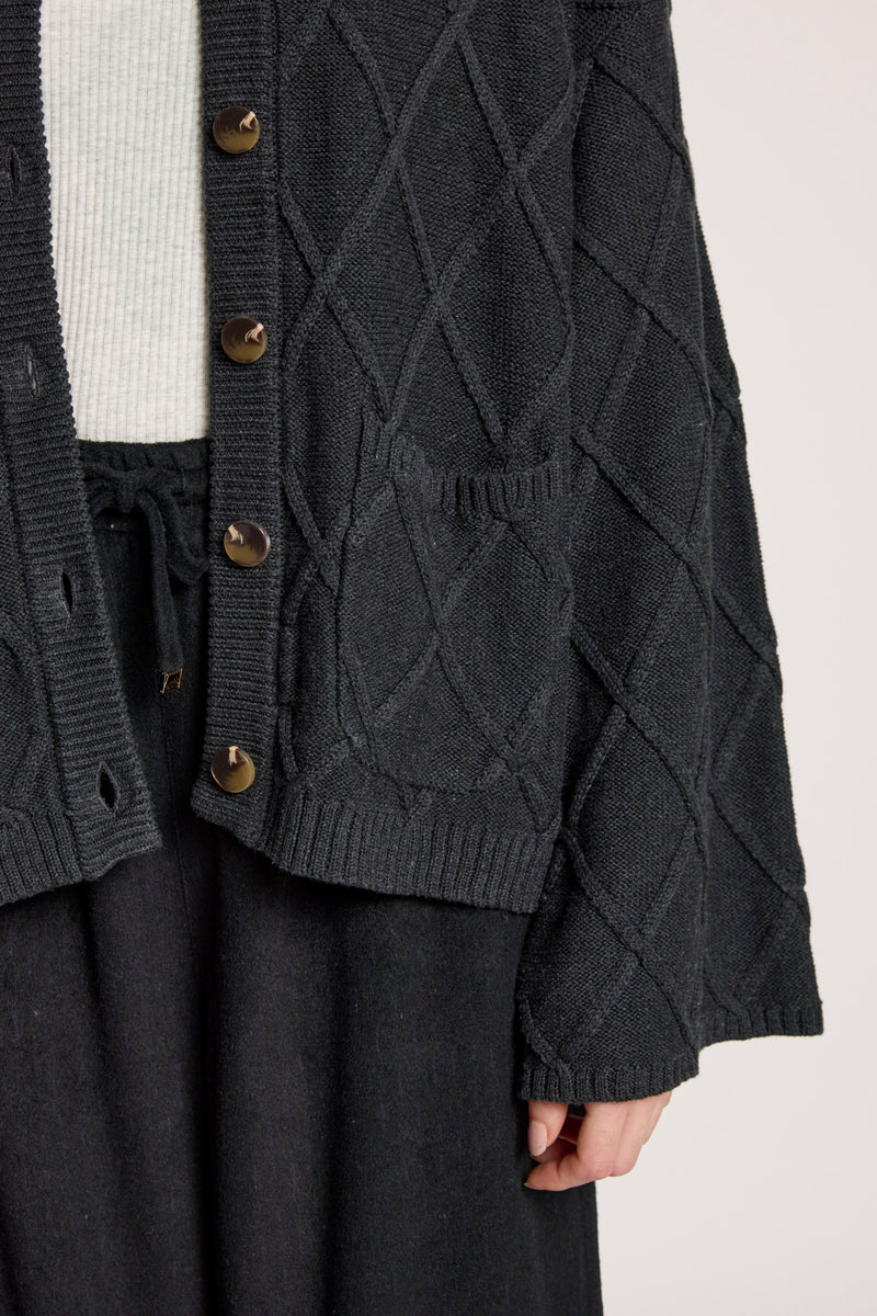 Eb & Ive Liora Crop Cardigan Char